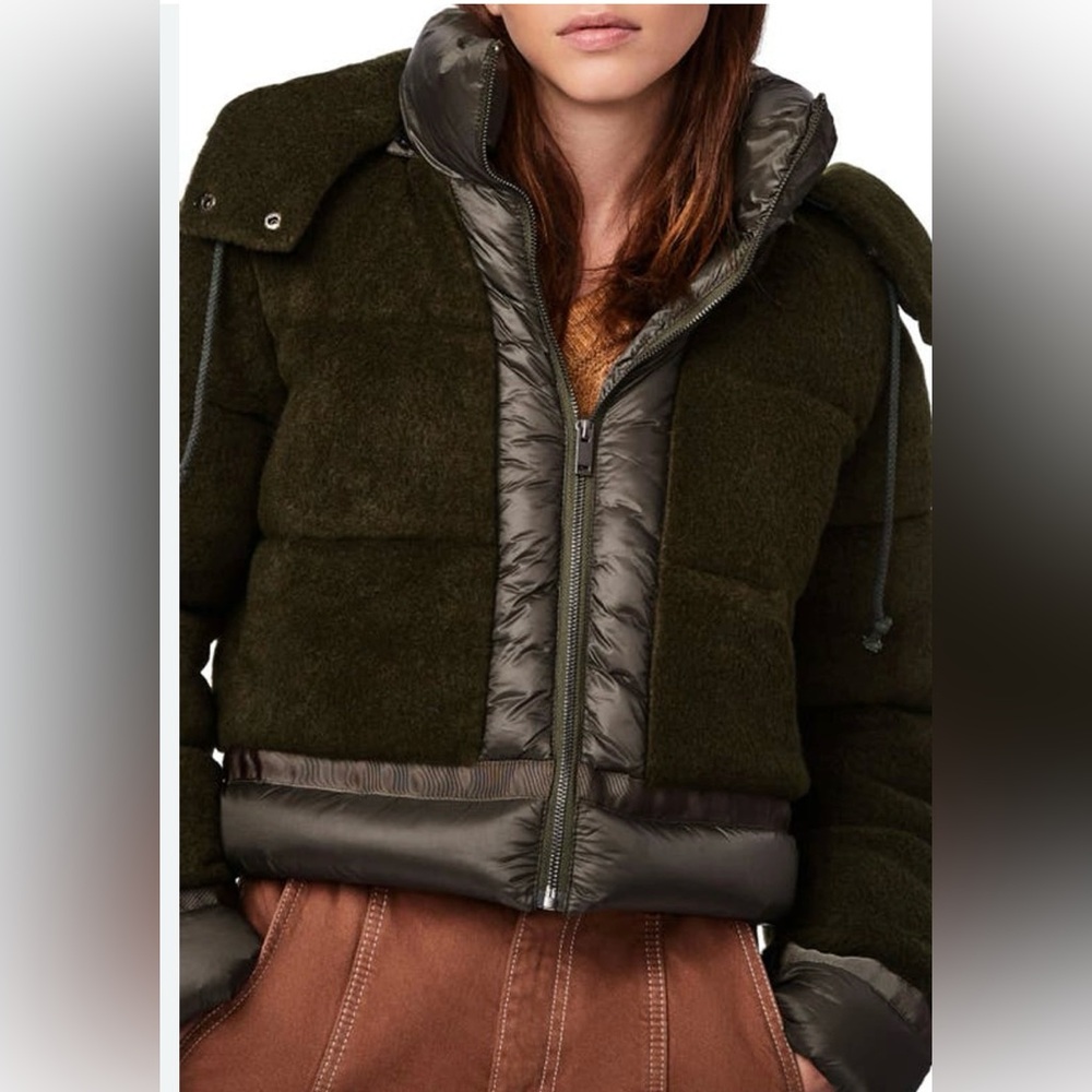 BERNIE mev. Opposites Attract Mixed Media Puffer Jacket, Size Medium
